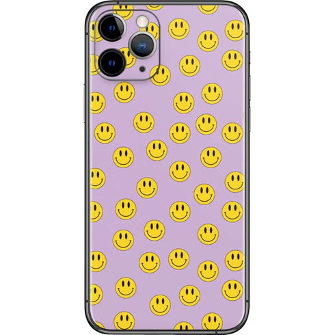 Purple Happy Face Pattern iPhone 11 Pro Skin